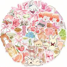 DAFENNI 50 Sheets Of Pink Fun Stickers For Notebooks, Suitcases, Phone Cases, And Thermoses, Non-Repeating Designs - Multicolor - View 1