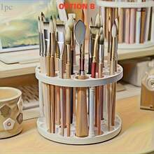 1PC Random Color Silicone Makeup Brush Holder & Drying Rack, Multi-Size Cosmetic Brush Organizer Stand For Makeup, Nail Art & Painting Brushes, Space-Saving Vanity Storage For Bathroom, Bedroom & Dressing Table - Multicolor - View 11