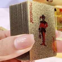 1pc Gold-Plated Waterproof Poker Card Model Palm-Sized Gold Poker - Multicolor - View 6