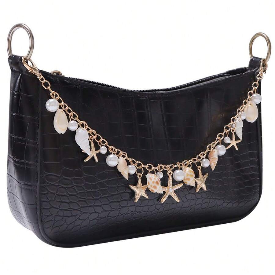 European & American New Bohemian Style Starfish Seashell Pearl Bag Chain Exaggerated Beach Vacation Shell DIY Bag Chain Versatile - Multicolor - View 1