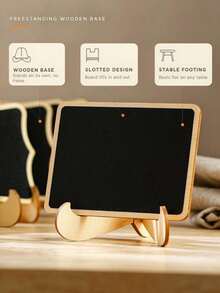 10Pcs Mini Chalkboard Table Labels With Stand, Wavy & Rectangular Reusable Message Signs, Included 1 Chalk Pen, Multi‑Scene Table Decor For Wedding Party, Bakery, Hotel & Dessert Buffet Display - Blackboard - View 4
