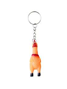 Squeaking Chick Novelty Keychain,Animal-Shaped Screaming Chick Key Ring,Backpack Charm,Funny Mini Prank Keychain,DIY Car Key Accessory,Gifts - Multicolor - View 13