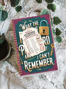 1pc Teal Pink Spiral Password Book 8.15x5.7in With Keyboard Shortcut Sticker, Halloween Notebook Office Decor And Accessories Nurse Essentials Bible Study Materials, For Logins & Password Hints - A - View 1