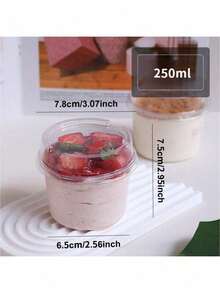 10 pcs Cangkir Kue Reusable dengan Tutup, Tahan Pecah, untuk Yoghurt, Santan Kelapa, Puding, Oat, Kue Krim, Cangkir Dessert Transparan Cocok untuk Kue, Mousse, Cupcake, Es Krim - transparan - View 4