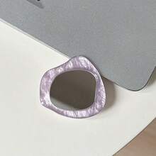 1pc Solid Color Phone Airbag Holder Shell Pattern Mirror Phone Stand Minimalist Makeup Mirror Stand Desktop Video Watching Support Stable Retractable Adhesive - Multicolor - View 6