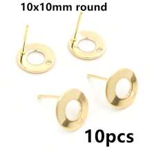 10pcs Stainless Steel Geometric Star Moon Earring Stud Earring Posts Connector For DIY Earring Jewelry Making Supplies - Earring Studs - View 9
