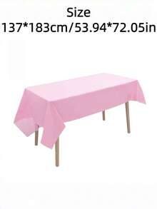 5PCS Pink Plastic Disposable Tablecloths, Light Pink Disposable Rectangular Tablecloths, For Parties, Birthdays, Weddings, Picnics, Home Kitchen Dining Party Table Decorations - Multi-color - View 9