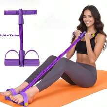 Dây kháng lực đàn hồi 4/6 ống - Dây kéo đa năng cho yoga, thể dục và giãn cơ - Phù hợp cho bụng, eo, cánh tay, chân - Máy kéo bàn đạp cao su tập thể dục và thể hình - Độ căng trung bình - Hoàn hảo cho Năm mới, Lễ Phục sinh, Giáng sinh - Nhiều màu - Xem 5