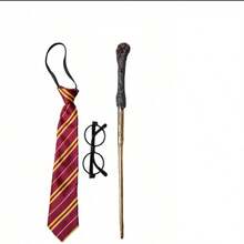 Hasbro 3pcs Harry Potter Magic Wand Set, Striped Tie, Round Glasses, Wizard Cosplay Accessories, Halloween Party Costume (Random Packaging) - Style Random - View 6
