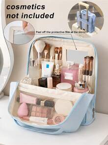 Vertical Travel Cosmetic Organizer Bag, Large Capacity Waterproof Makeup Brush Holder, Portable Cosmetic Storage Box, Suitcase Makeup Bag - View 17