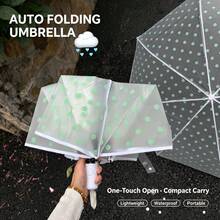 Korean Style Fresh Polka Dot Transparent Automatic Umbrella, One-Click Open & Close, Lightweight Without Burden, Multiple Colors Available, Perfect For Rainy Day Photoshoots, Portable Waterproof, Gentle Color Palette, Ritualistic Rainy Season Gift - Automatic Umbrella - View 5