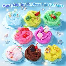 1/2/4/8pcs Cloud Slime Set, Colorful Fluffy Slime Kit With Multiple Colors And Accessories, Soft Stretchable Non-Sticky Texture, Mess-Free DIY Sensory Play Toy, Creative Educational Activity Gift, Suitable For Ages 3+ - Multicolor - View 4