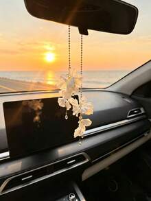 Mặt dây chuyền trang trí xe hơi sáng tạo, đồ trang trí treo xe hơi, phụ kiện gương chiếu hậu, trang trí nội thất xe hơi. - trắng - Xem 4