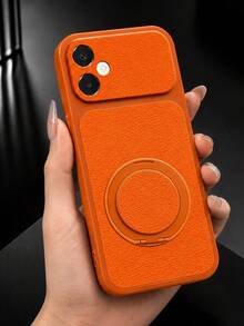 MewTrek Ốp điện thoại bằng da PU cao cấp vân vải, có giá đỡ nam châm, lỗ camera lớn, bảo vệ toàn diện chống sốc và chống rơi, tương thích với iPhone, Galaxy, Honor, Reno, MOTO. - trái cam - Xem 3