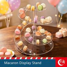 Acrylic Macaron Tower,Transparent Circular Macaron Display Stand,Dessert Cake Stand Tray,Suitable For Birthdays And Weddings And Hospitality Party Gift Giving - Multicolor - View 1