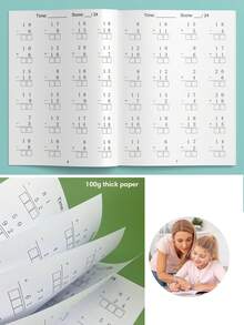 Sách bài tập luyện toán cho trẻ em, luyện cộng trừ số có 2 chữ số và từ 0-20, luyện tính toán số học, luyện viết tay, cho mầm non, mẫu giáo, lớp 1-3, học tại nhà, hỗ trợ giảng dạy tại trường, công cụ học toán giáo dục - Nhiều màu - Xem 4