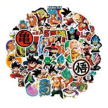 asmodee 50pcs Dragon Ball Anime Stickers Waterproof Luggage Laptop Phone Skateboard Decor Cartoon Graffiti Decals - Multicolor - View 3
