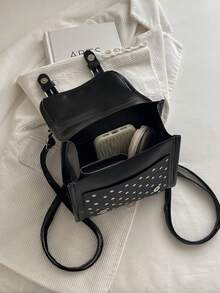 Cute Polka Dot Bow Fashionable New Highly Attractive Versatile Chic Personalized Backpack - Black - View 11