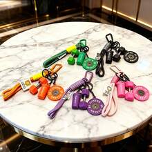 1 Set Personalized Sports Style Barbell Dumbbell Plate Keychain, Hand-Woven Fitness Keychain Set, Fashionable Versatile Fitness Kettlebell Backpack Charm With Woven Rope, Barbell, Dumbbell, Kettlebell Keychain, Unisex - View 5