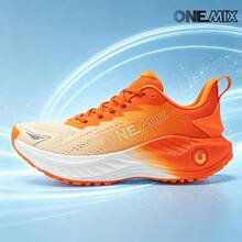 ONEMIX Fashion Sports Casual Running Shoes, Comfortable Shock Absorption, Low-Top Thick Sole, Anti-Slip, Wear-Resistant - Sunny Orange - View 3
