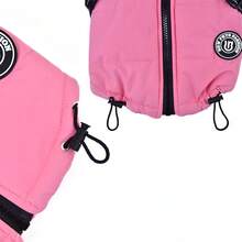Dog Clothes Autumn/Winter Reflective Harness Back Zipper Design Pet Clothing Warm Jacket Adjustable Tail Small Dog Suitable - Pink - Pink - View 8