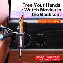 1pc Car Headrest Tablet Holder - Adjustable Tablet Car Mount For Back Seat, Kids Road Trip Essentials, For 4.7-11 Inch Tablets - A - View 2