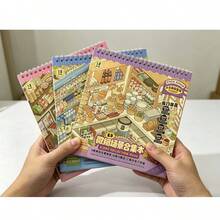 23pcs Scene Sticker Set, Scene Decoration Stickers, Small Supermarket Cartoon House Includes 12 Material Stickers, 8 Scene Cards, 2 Reference Images And 1 Tweezers, Suitable For Simulation Model Scenes And Mini Houses, Perfect As Birthday Or New Year Gift. - Multicolor - View 10
