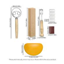 9Pcs Complete Home Bread Baking Kit, Stainless Steel Danish Dough Whisk, Bread Scoring Lame And Plastic Dough Scraper, Practical Baking Gadget For Pastry Cake Dessert Pizza Home Bakers - View 2