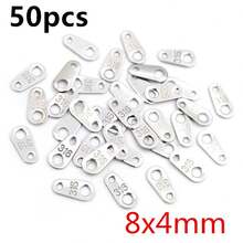 50pcs Stainless Steel Small Charms Pendants For Extension Tail Chains Pendant DIY Jewelry Making Findings Accessories Necklace Bracelet - Steel - View 19