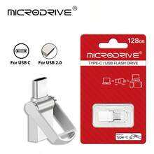Microdrive 2‑In‑1 USB‑C USB2.0 Flash Drive, 360° Rotatable Metal Mini U Disk, Plug & Play Memory Stick For Type‑C Phone Laptop PC - View 4