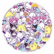 SANRIO [مصرح به] 50 قطعة حزمة ملصقات، تصميم بأسلوب رياضي، مناسب للهاتف والدفتر وزجاجة المياه والحقائب ولوح التزلج والدراجة، مثالي كهدية رائعة للعائلة والأصدقاء في العطلات وأعياد الميلاد (ألوان وأنماط عشوائية) - متعدد الألوان - مشاهدة 4
