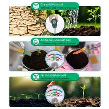 3-In-1 Soil Tester, Soil Fertility Test, Measure Garden PH Value, Lawn Care, Potted Plants, Gardening Soil Moisture Sensor, Battery-Free (3 Colors Available) - PH Meter - View 5