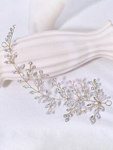 1pc Simple Bridal Wedding Rhineston Belts Handmade Wedding Thin Belts For Dress Pearl Wedding Sash Belt Women Waistband - Multicolor - View 9