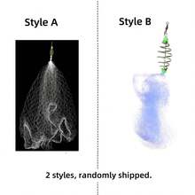 4pcs/Set Fishing Net Trap, Explosive Hook Net, Sea Fish Net, Eye-Catching Beads, Carbon Steel Bait Cage, Shallow Water Cast Gill Net Fishing Trap, Trap Net, Fishing Accessories For Fishermen - White - View 11