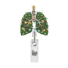 1pc Christmas Badge Reel, Acrylic Bowknot Christmas Tree Retractable ID Card Holder Clip, Suitable For Nurses, Teachers, Office Staff, Students, Doctors, Christmas Party Holiday Accessory - A - View 11