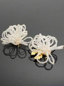 2 PCS Floral Beaded Button Covers For Shirts, Decorative Clip-On Button Cuffs & Dress Accessories For Women – Elegant Removable Metal Button Clips - A - View 9
