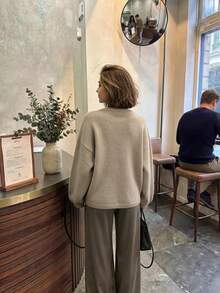 Women's New Autumn/Winter Round Neck Long Sleeve Knit Loose Top, Casual Commute - Apricot - View 4