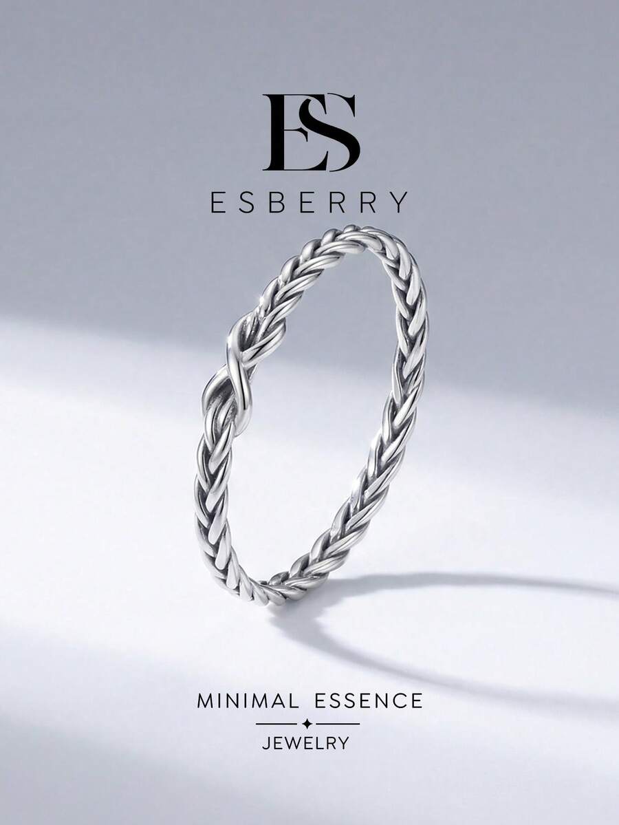 ESBERRY 1pc Minimalist Elegant Infinity Symbol Ring, Suitable For Daily Wear, Perfect As Birthday Gift Or Jewelry For Friends - Infinite Twist Ring - View 1