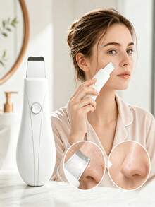 電動高頻震動皮膚清潔器臉部清潔裝置，15°人體工學3D曲面刀頭貼合臉部，一鍵震動模式，電池供電或手動使用，深層清潔毛孔黑頭、油脂與死皮細胞，改善粗糙肌膚與閉鎖性粉刺；3色可選，輕巧便攜，適用於鼻子、額頭、下巴及全臉清潔，溫和去角質不傷肌膚，增強後續護膚吸收，居家與旅行美容清潔工具，深層毛孔護理裝置 - A - 查看 2