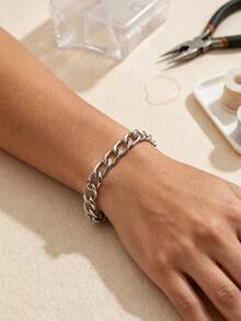 1m Stainless Steel Fashionable, Minimalist Geometric Ripple Chain-Necklace, Bracelet, And DIY Jewelry-Making Supplies - Chain - View 3