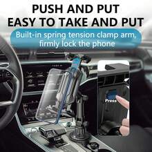 Adjustable Car Cup Holder Phone & Tablet Mount - Stable Flexible Arm, Dashboard Compatible With 10.16-35.56cm Devices - Suitable For Cars And Trucks, Convenient Touchscreen Operation, Car Accessories - One Size - View 4