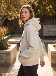 Fear Of God Essentials Core Hoodie Light Oatmeal, Oversized Soft Fleece Pullover, Unisex Streetwear, Daily Outing, Casual Hang‑Out, Weekend Gathering - LIGHT OATMEAL - View 4