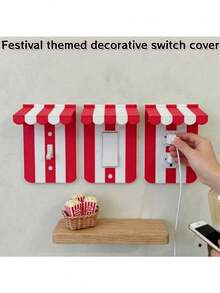 1pc Carnival American Style Wall Switch Decorative Cover Plate, Fun Light Switch - Creative 3D Switch Panel, Decorative Light Switch Cover - Unique Wall Art Decor - Easy To Install, Wall Decoration, With White Screws, Celebration, Party, Holiday Theme Decorative Switch Cover, Lampshade, Accessories, Bedroom Decor And Accessories, Christmas Home Decor - General Purpose - View 5