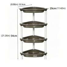 1pc 3/4 Tier Triangle Storage Rack, Small Desktop/Floor Standing Organizer, Office Desk Storage Rack, Kitchen Bathroom Corner Storage Rack, Plastic Drainage Design, Dirt-Resistant And Easy To Clean, Simple Installation And Disassembly Without Tools, Space-Saving Countertop Organizer, Suitable For Cosmetics Storage, Suitable For Halloween And Christmas Storage - Multicolor - View 13