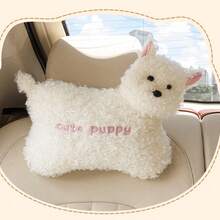 1pc Cartoon Soft Plush Car Headrest Neck Pillow, All-Season Use, Women's Car Interior Accessory - A - View 4