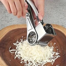 Handheld Stainless Steel Cheese Grater, Rotating Garlic & Carrot Cutter, Cheese Slicer, Kitchen Tool Slicer Chopper Grinder - Multicolor - View 5