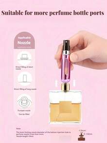 5ml Refillable Mini Perfume Spray Bottle, Portable Bottom Fill Leak-Proof Travel Perfume Container Suitable For Handbags And Pockets - Multicolor - View 8