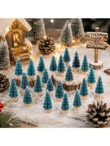 5pcs/Set Pohon Natal Meja 4.5cm/1.77in Hijau Pohon Natal Mini Dekoratif Pohon Pinus Dekorasi Meja Set Mini Dekorasi Pesta Dekorasi Natal - Berbagai gaya - View 11