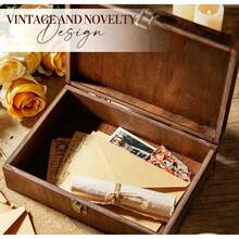 Hộp lưu trữ kỷ niệm ngày cưới bằng gỗ phong cách vintage cho cặp đôi mới cưới, có móc khóa kim loại retro, khắc chữ Mr & Mrs lãng mạn, dùng đựng ảnh cưới, thiệp mời, thư tay, kỷ vật, phù hợp làm quà cưới và sưu tập kỷ niệm gia đình - Nhiều màu - Xem 5