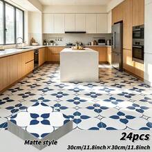 24pcs Self-Adhesive Classic PVC Floral Pattern Floor Stickers, Easy To Install, Waterproof And Stain-Resistant, Thick And Durable, Economical And Affordable, Suitable For Living Room, Bedroom, Kitchen, Bathroom Floor And Wall Renovation Decoration - Multicolor - View 10